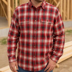 Carhartt Rugged Flex Plaid Flannel Shirt Red Men's XL